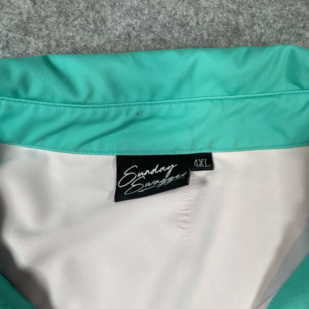 Sunday Swagger Mens Polo Shirt 4XL Pink, Purple, Blue, Teal Short Sleeve Stretch - Picture 5 of 14